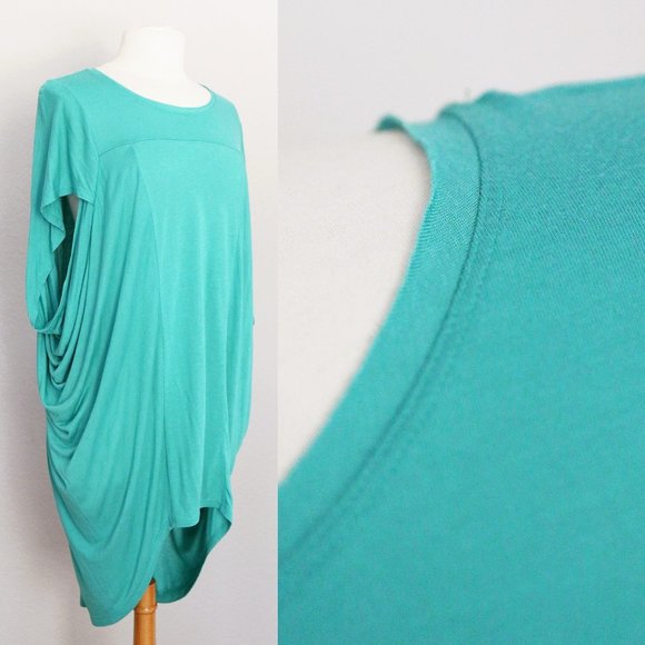 NEW Doo Ri Impulse from Macy's Turquoise Blue Longline Tunic Top S Lagenlook NWT - Picture 8 of 9